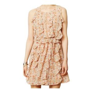 Anthropologie Sachin and Babi Ruffled Floral‎ Sheer Cottagecore Mini Dress Sz 8
